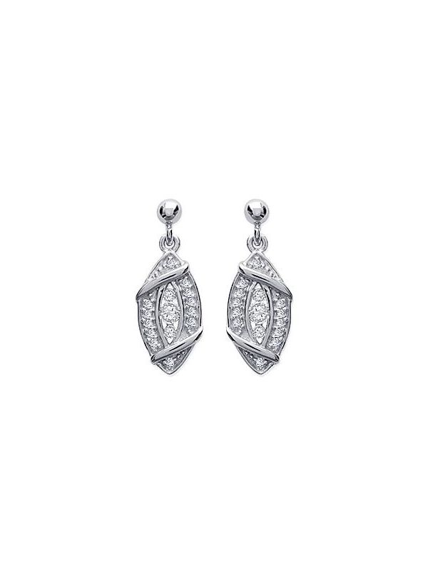 Boucles d'Oreilles en Argent Sterling 925 avec Ovale Incrusté de Zircon - Éclat Sophistiqué et Fermoir Poussette