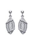 Boucles d'Oreilles en Argent Sterling 925 avec Ovale Incrusté de Zircon - Éclat Sophistiqué et Fermoir Poussette