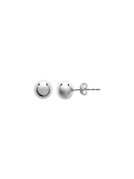 Boucles d'Oreilles Clou en Argent Sterling 925 avec Sphère de 4 mm - Design Minimaliste et Fermoir Poussette