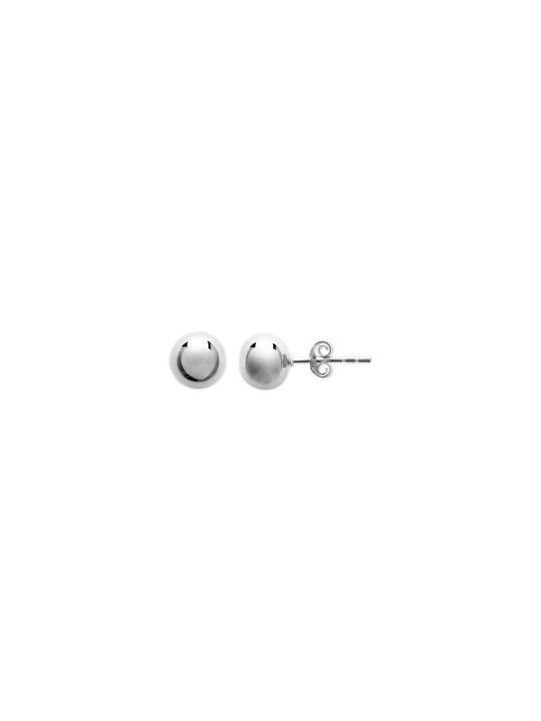 Boucles d'Oreilles Clou en Argent Sterling 925 avec Sphère de 4 mm - Design Minimaliste et Fermoir Poussette