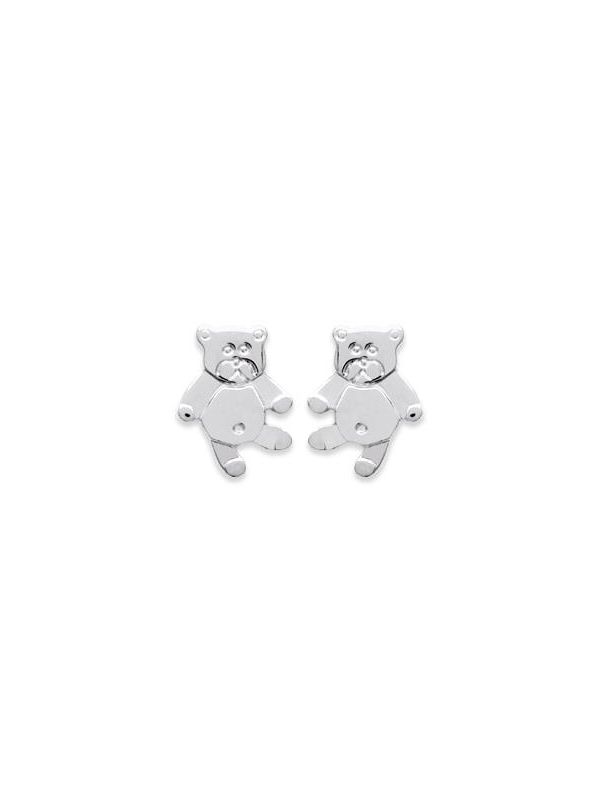 Boucles d'Oreilles en Argent Sterling 925 avec Motif Ourson - Design Adorable et Fermoir Poussette