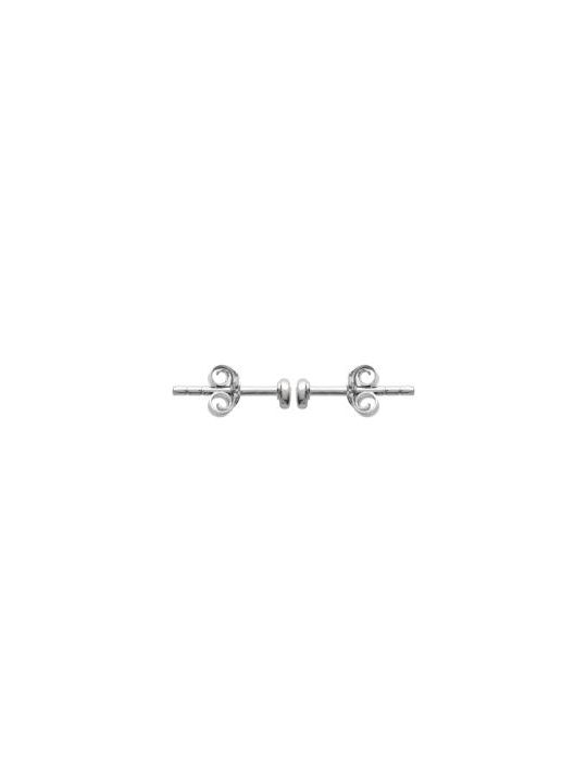 Boucles d'Oreilles Clou en Argent Sterling 925 avec Sphère de 3 mm et Zircon - Design Délicat et Fermoir Poussette