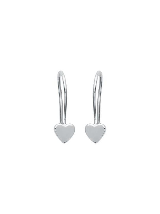 Boucles d'Oreilles à Crochet en Argent Sterling 925 avec Cœur Plein - Design Classique et Romantique