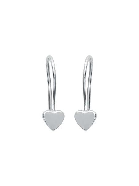 Boucles d'Oreilles à Crochet en Argent Sterling 925 avec Cœur Plein - Design Classique et Romantique