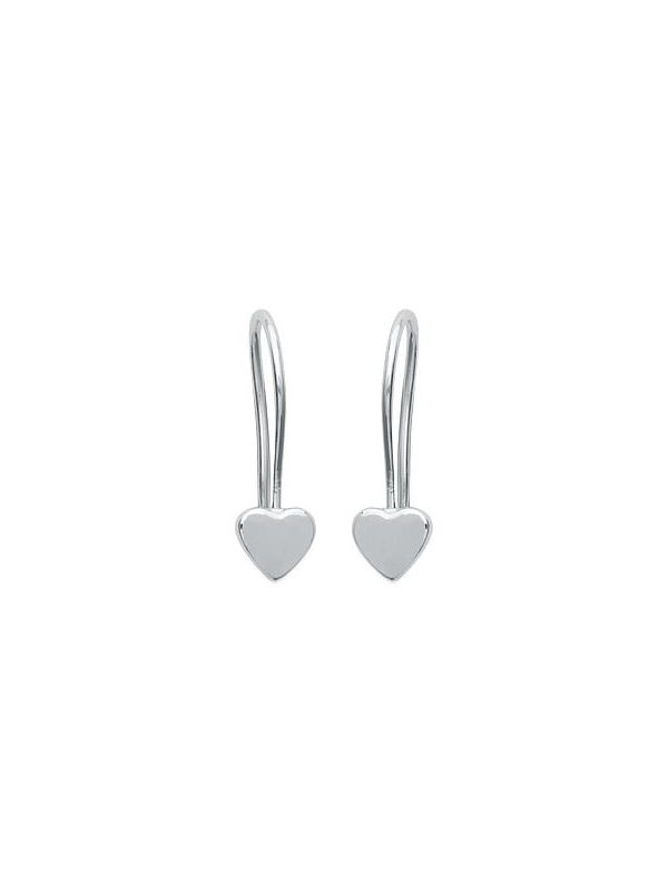 Boucles d'Oreilles à Crochet en Argent Sterling 925 avec Cœur Plein - Design Classique et Romantique