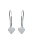 Boucles d'Oreilles à Crochet en Argent Sterling 925 avec Cœur Plein - Design Classique et Romantique