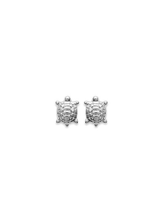 Boucles d'Oreilles Clou en Argent Sterling 925 avec Motif Tortue - Charme Naturel et Fermoir Poussette