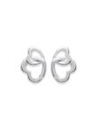 Boucles d'Oreilles Clou en Argent Sterling 925 avec Deux Cœurs Entrelacés - Symbolique et Élégant