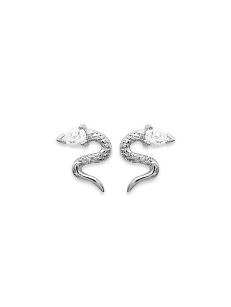 Boucles d'Oreilles en Argent Sterling 925 avec Motif Serpent - Design Audacieux et Fermoir Poussette