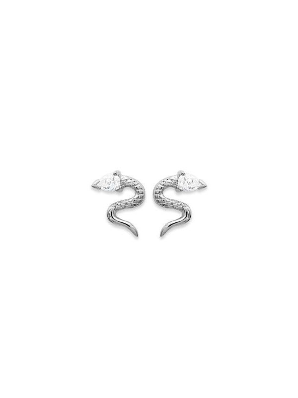 Boucles d'Oreilles en Argent Sterling 925 avec Motif Serpent - Design Audacieux et Fermoir Poussette