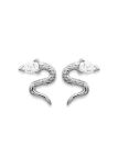 Boucles d'Oreilles en Argent Sterling 925 avec Motif Serpent - Design Audacieux et Fermoir Poussette