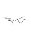 Boucles d'Oreilles Clou en Argent Sterling 925 avec Trio de Triangles - Chic et Moderne