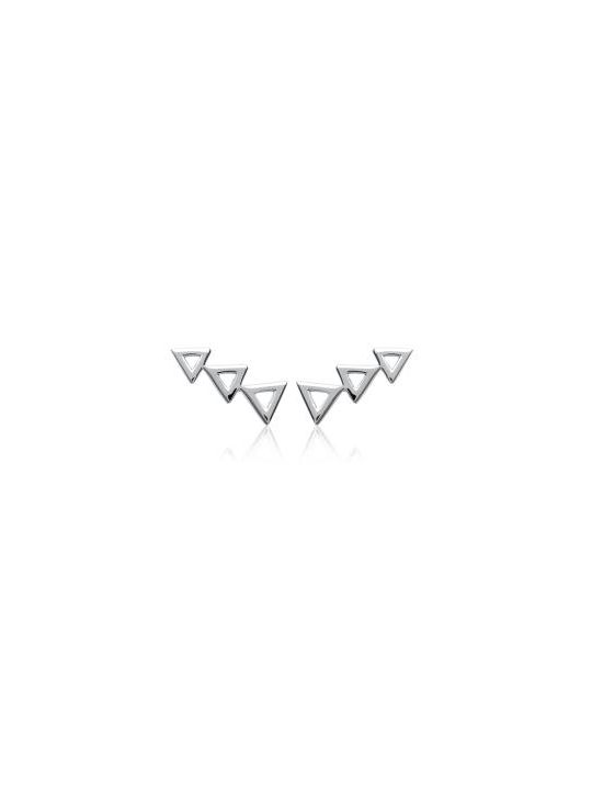 Boucles d'Oreilles Clou en Argent Sterling 925 avec Trio de Triangles - Chic et Moderne