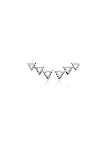 Boucles d'Oreilles Clou en Argent Sterling 925 avec Trio de Triangles - Chic et Moderne