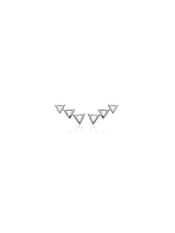 Boucles d'Oreilles Clou en Argent Sterling 925 avec Trio de Triangles - Chic et Moderne