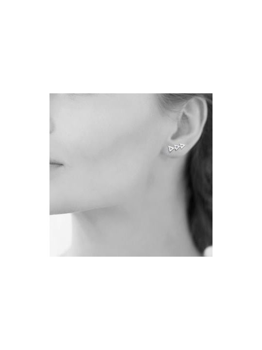 Boucles d'Oreilles Clou en Argent Sterling 925 avec Trio de Triangles - Chic et Moderne