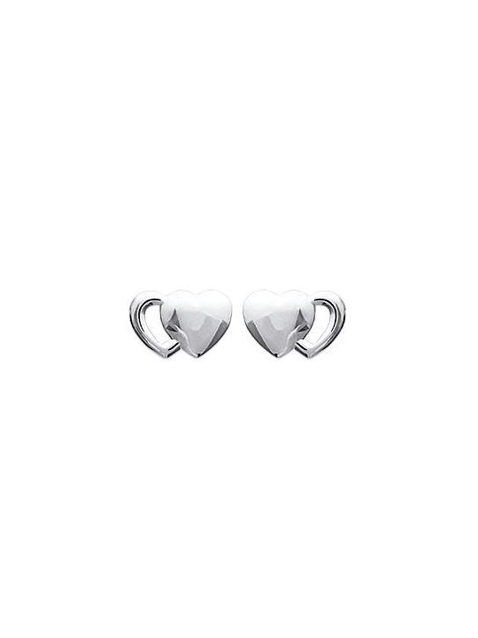 Boucles d'Oreilles en Argent Sterling 925 avec Cœurs Pleins et Creux Entrelacés - Symbole d'Amour Complexe