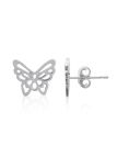 Boucles d'Oreilles en Argent Sterling 925 avec Motif Papillon - Légèreté et Élégance avec Fermoir Poussette