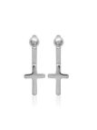 Boucles d'Oreilles en Argent Sterling 925 avec Puces et Croix - Design Spirituel et Fermoir Poussette