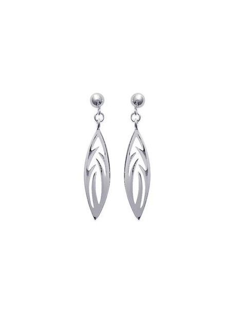 Boucles d'Oreilles Feuille Pendantes en Argent Sterling 925 - Élégance Naturelle