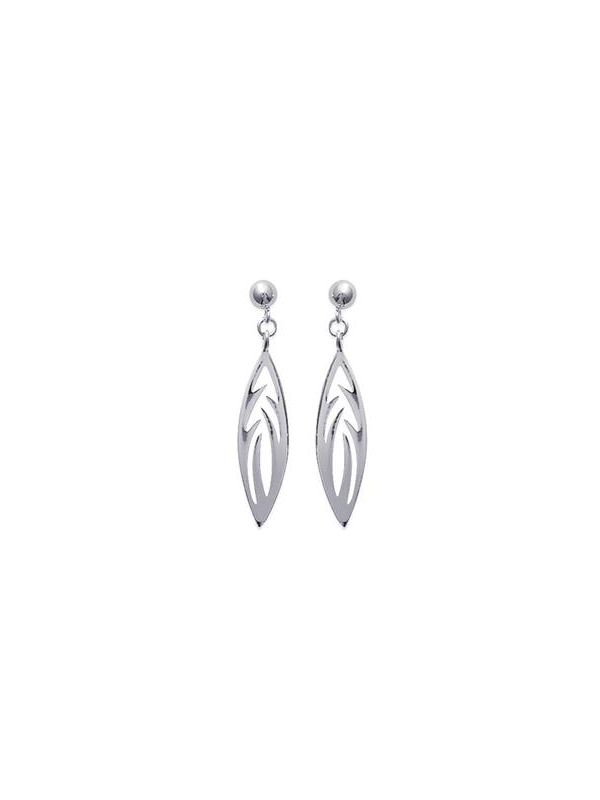 Boucles d'Oreilles Feuille Pendantes en Argent Sterling 925 - Élégance Naturelle