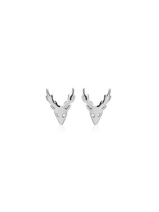 Boucles d'Oreilles en Argent Sterling 925 avec Motif de Cerf - Nature Élégante et Fermoir Poussette