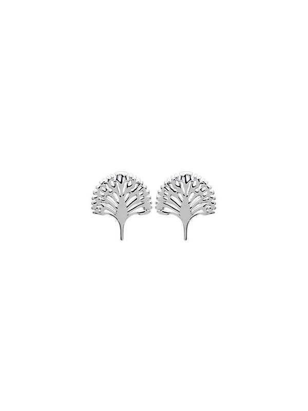 Boucles d'Oreilles en Argent Sterling 925 avec Arbre de Vie - Symbolisme Naturel et Fermoir Poussette