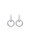 Boucles d'Oreilles en Argent Sterling 925 avec Cercle et Ligne de 4 Zircons - Design Contemporain et Éclat Subtil