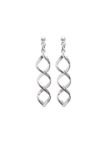 Boucles d'Oreilles Pendantes en Argent Sterling 925 avec Spirale Style ADN - Design Unique et Fermoir Poussette