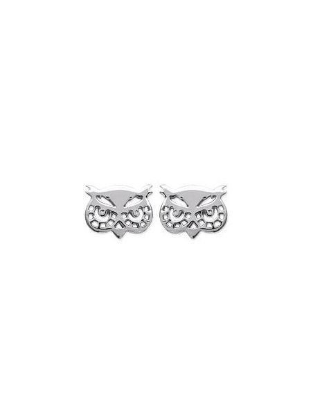 Boucles d'Oreilles en Argent Sterling 925 avec Tête de Hibou - Design Naturel et Fermoir Poussette