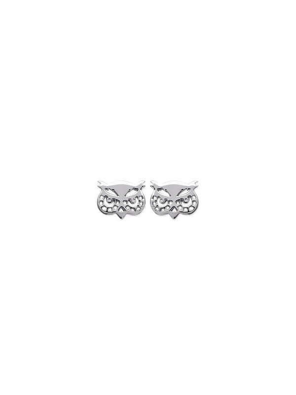 Boucles d'Oreilles en Argent Sterling 925 avec Tête de Hibou - Design Naturel et Fermoir Poussette