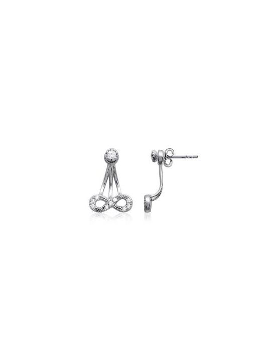 Boucles d'Oreilles Symbole Infini en Argent Sterling 925 avec Fermoir Poussette - Élégantes et Symboliques