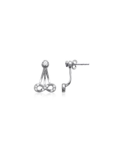 Boucles d'Oreilles Symbole Infini en Argent Sterling 925 avec Fermoir Poussette - Élégantes et Symboliques