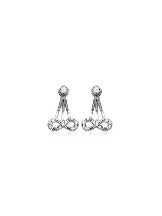 Boucles d'Oreilles Symbole Infini en Argent Sterling 925 avec Fermoir Poussette - Élégantes et Symboliques