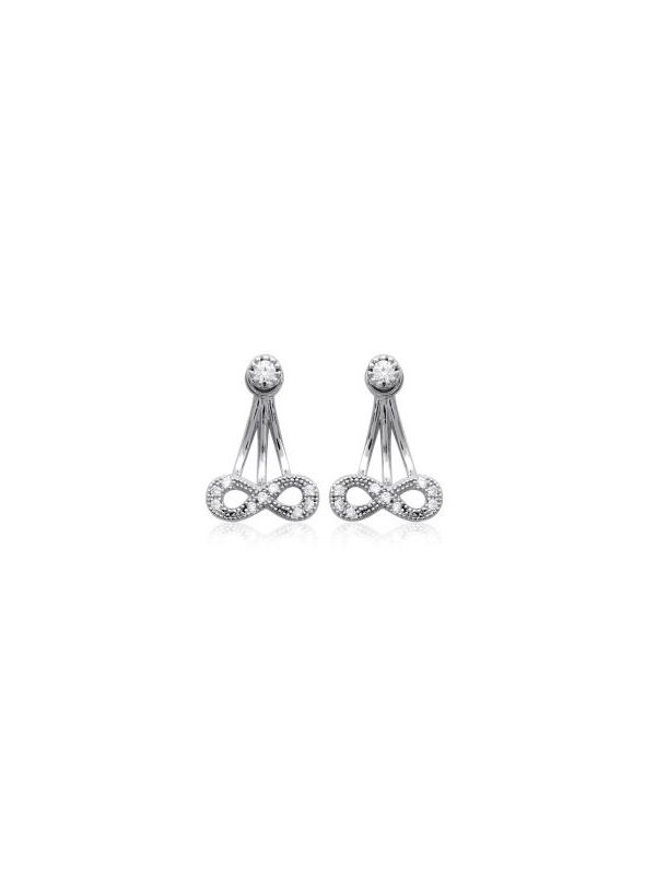 Boucles d'Oreilles Symbole Infini en Argent Sterling 925 avec Fermoir Poussette - Élégantes et Symboliques