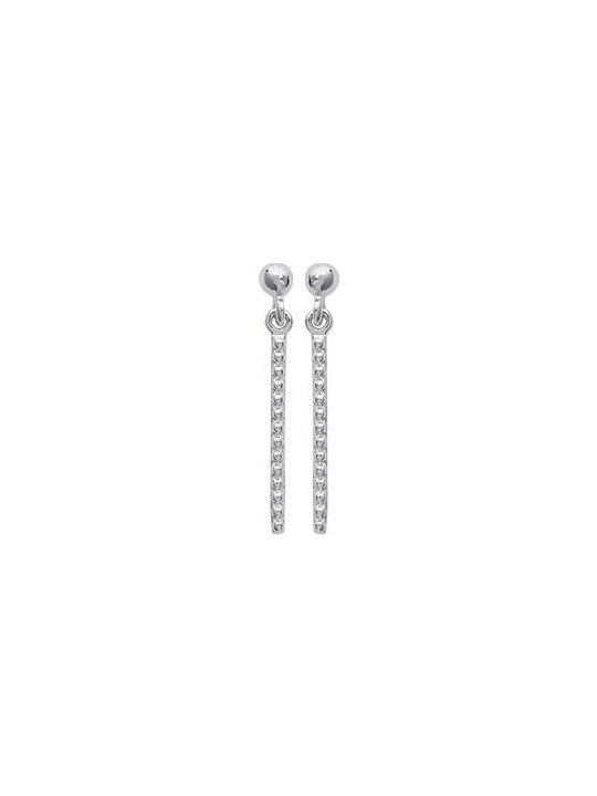 Boucles d'Oreilles Tige Pendante en Argent Sterling 925 avec Fermoir Poussette - Sophistiquées et Tendance