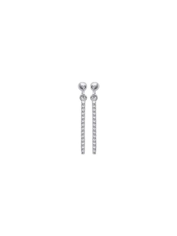 Boucles d'Oreilles Tige Pendante en Argent Sterling 925 avec Fermoir Poussette - Sophistiquées et Tendance