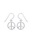 Boucles d'Oreilles à Crochet en Argent Sterling 925 avec Symbole de Paix - Expression Élégante de Sérénité