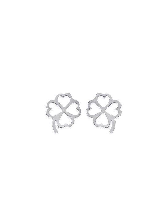 Boucles d'Oreilles en Argent Sterling 925 avec Trèfle à Quatre Feuilles - Porte-Bonheur Élégant et Fermoir Poussette