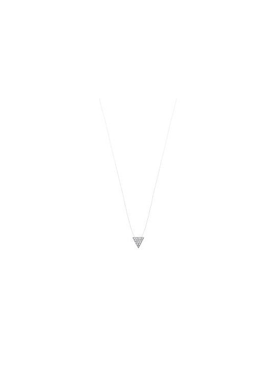 Collier Triangle aux Diamants - Argent 925 - Nylon - Oxyde de Zirconium