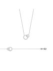 Collier Doubles Cercles avec Pierre - Argent 925