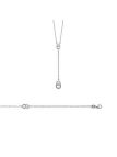 Collier Cravate Double Anneaux avec Pierre - Argent 925