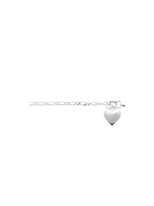 Bracelet Chaîne en Argent Sterling 925 avec Pendentif Cœur - Charme Romantique et Élégance