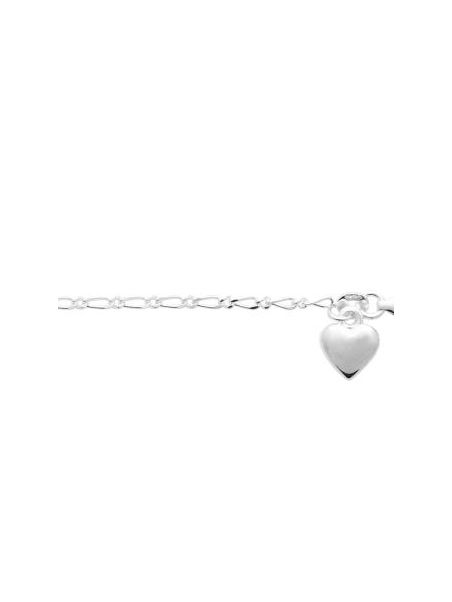 Bracelet Chaîne en Argent Sterling 925 avec Pendentif Cœur - Charme Romantique et Élégance