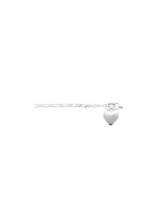 Bracelet Chaîne en Argent Sterling 925 avec Pendentif Cœur - Charme Romantique et Élégance