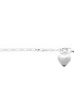 Bracelet Chaîne en Argent Sterling 925 avec Pendentif Cœur - Charme Romantique et Élégance