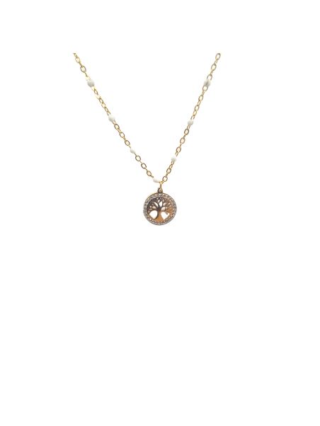 Collier en Acier Inoxydable Doré avec 2 Anneaux Dorés Entrelacés - Symbole d'Élégance et d'Unité