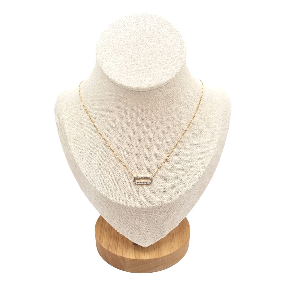 Collier en Acier Inoxydable Doré avec 2 Anneaux Dorés Entrelacés - Symbole d'Élégance et d'Unité