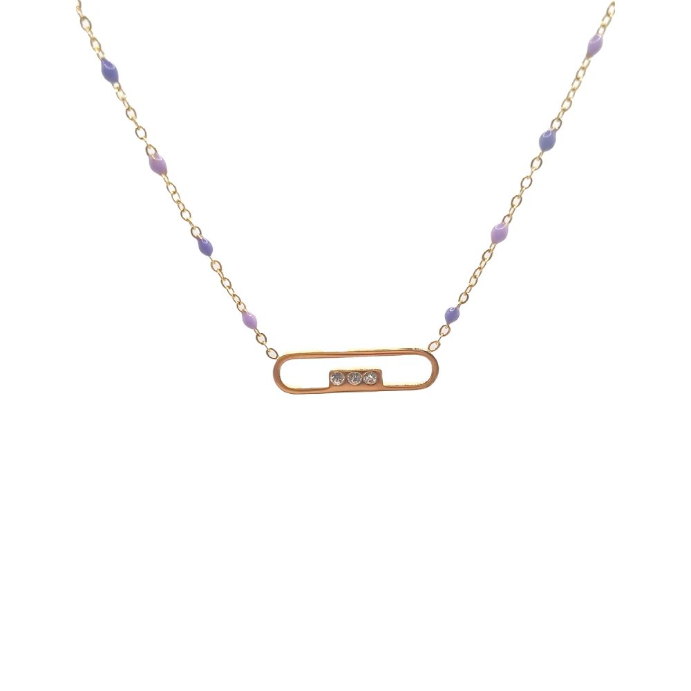 Collier en Acier Inoxydable Doré avec 2 Anneaux Dorés Entrelacés - Symbole d'Élégance et d'Unité