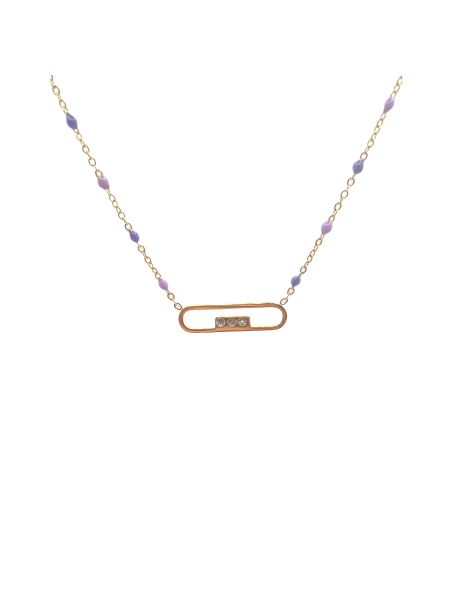 Collier en Acier Inoxydable Doré avec 2 Anneaux Dorés Entrelacés - Symbole d'Élégance et d'Unité